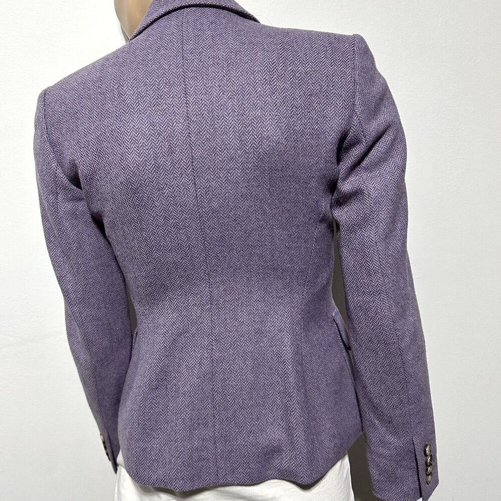 Michael Kors 100% Wool Herringbone Tweed Blazer Jacket Lavender Purple Size 2 - Picture 4 of 10